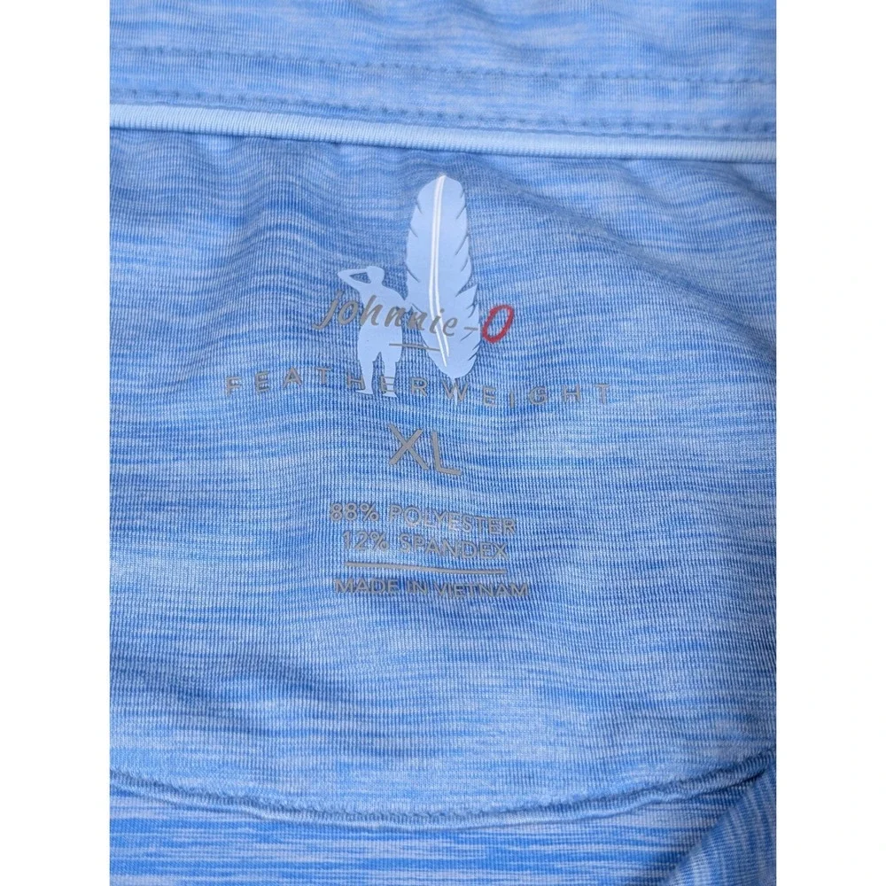 Johnnie-O Featherweight Polo Shirt Mens XL Blue Heather Golf Logo Stretch